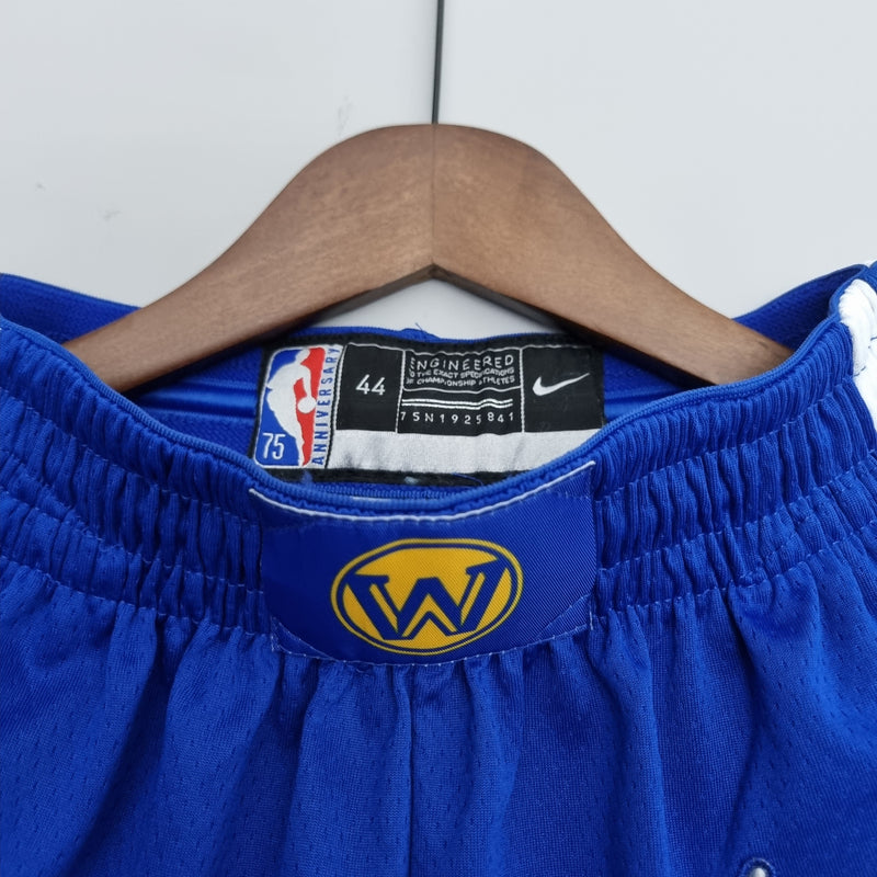 Short 75th Anniversary Golden State Warriors Blue NBA